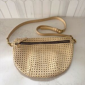 Clare V Cream Rattan Grande Fanny